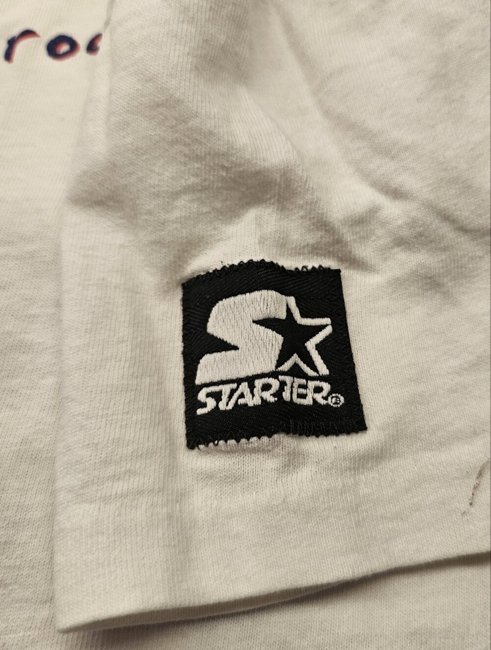 STARTER White Houston Rockets Script Logo Tee - Picture 3 of 12